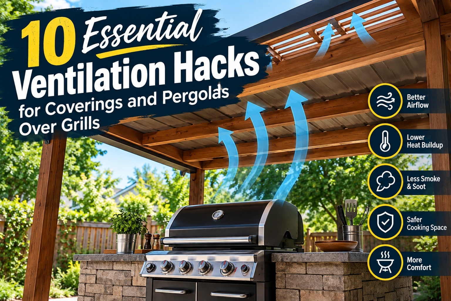 10 essential ventilation hacks for coverings and pergolas over grills