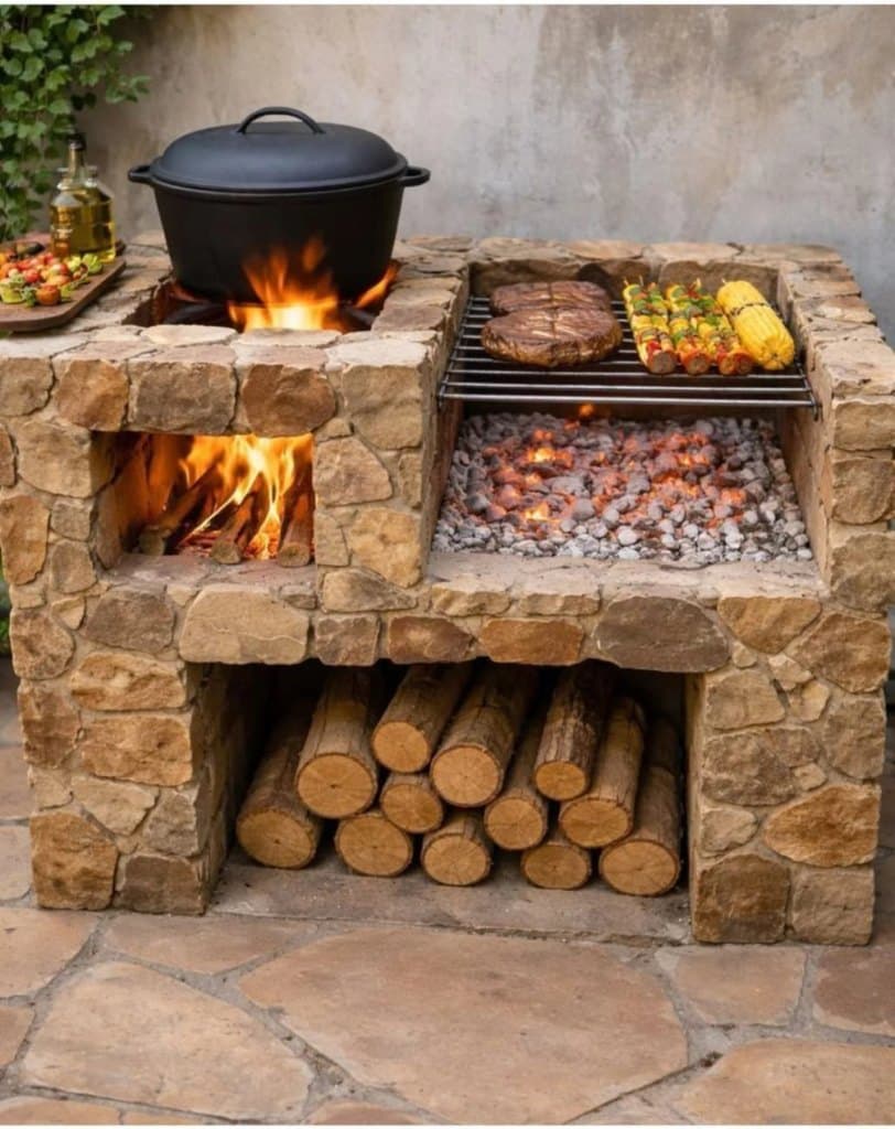 Backyard Bbq Red Brick Design