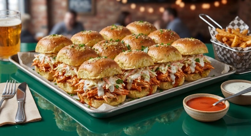 Buffalo Chicken Sliders With Coleslaw 
