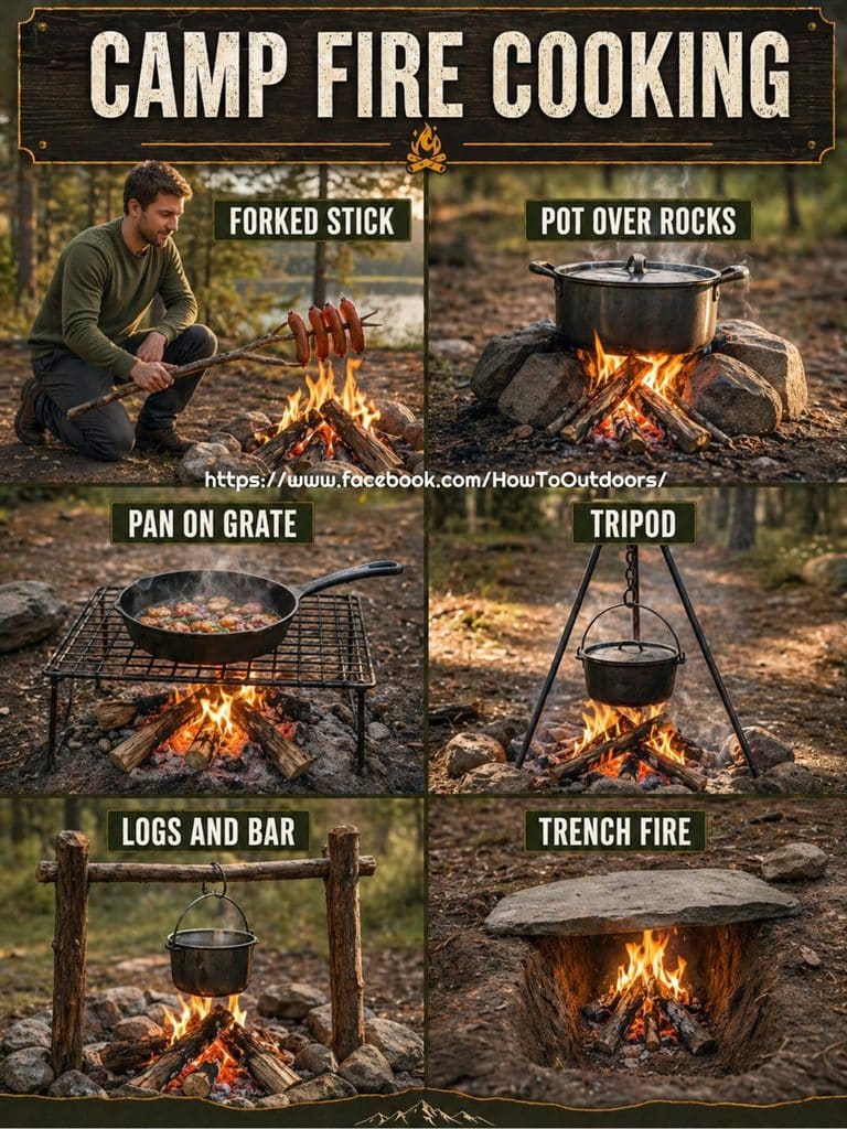 Building A Campfire For Cooking