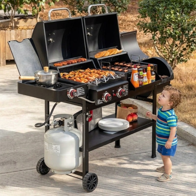 Char-Griller Dual-Function Gas And Charcoal Grill