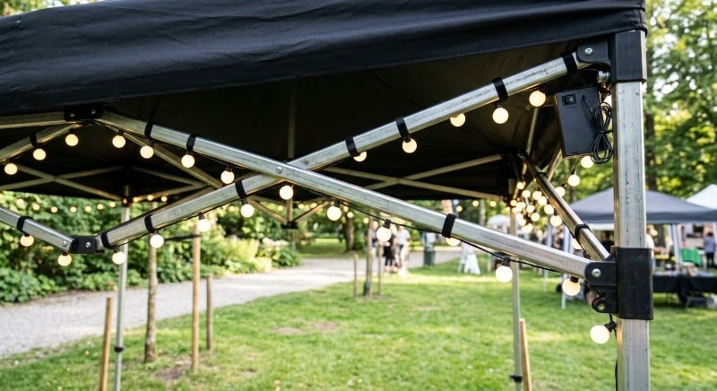 Diy Battery-Powered String Light Canopy