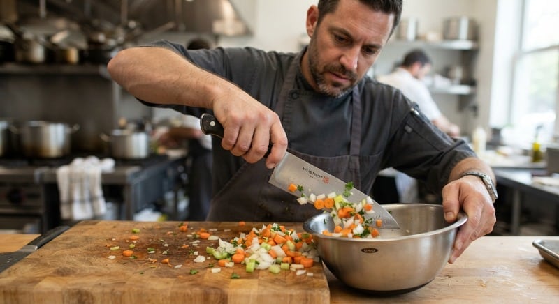 Do Not Use Your Chef’s Knife As A Scoop Or Scraping Tool