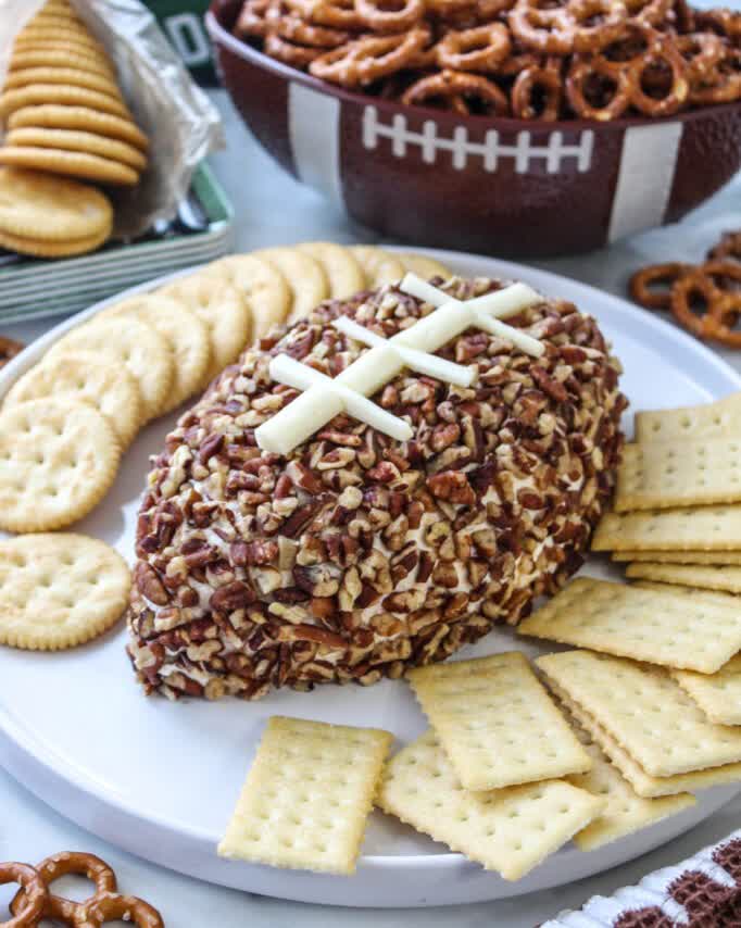 Football-Shaped Cheese Ball