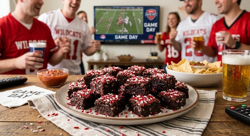 13 College Tailgating Food So Good, Everyone Will Crowd Around The Table 12 Fudgy Game-Day Brownie Bites With Team Color Sprinkles