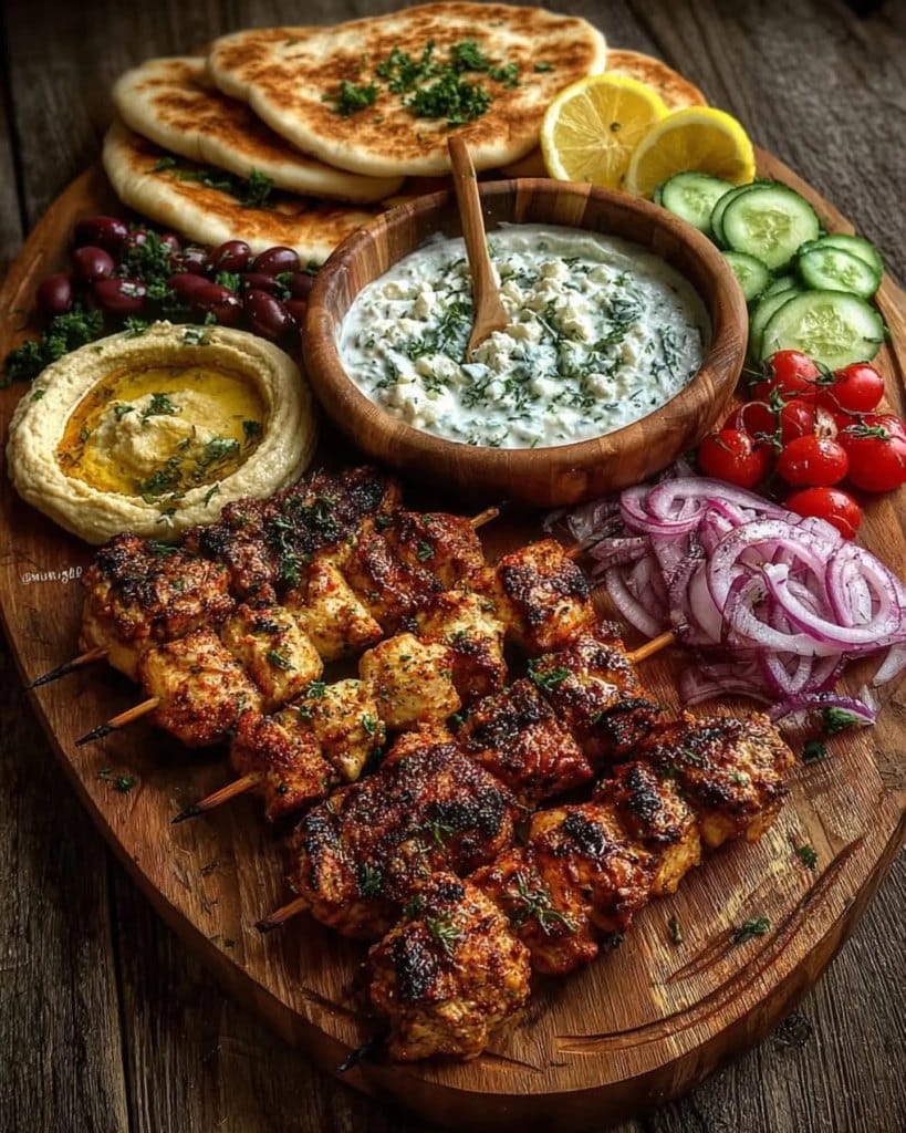 Greek Souvlaki Chicken Thighs With Tzatziki
