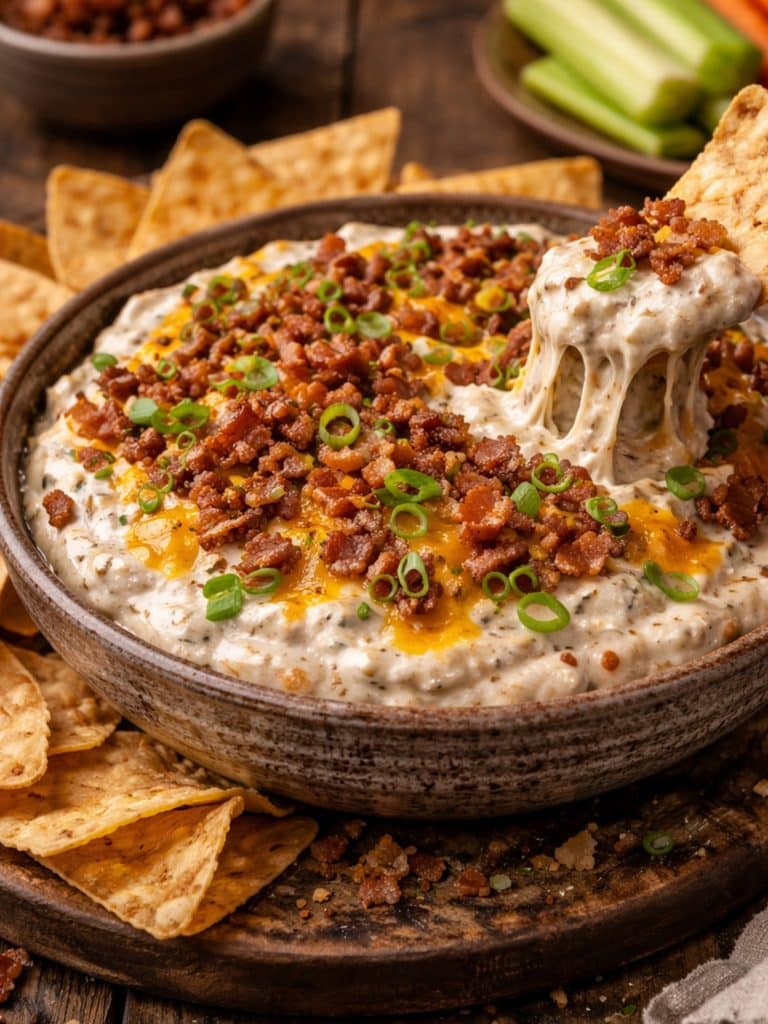 13 College Tailgating Food So Good, Everyone Will Crowd Around The Table 5 Loaded Baked Potato Dip With Kettle Chips