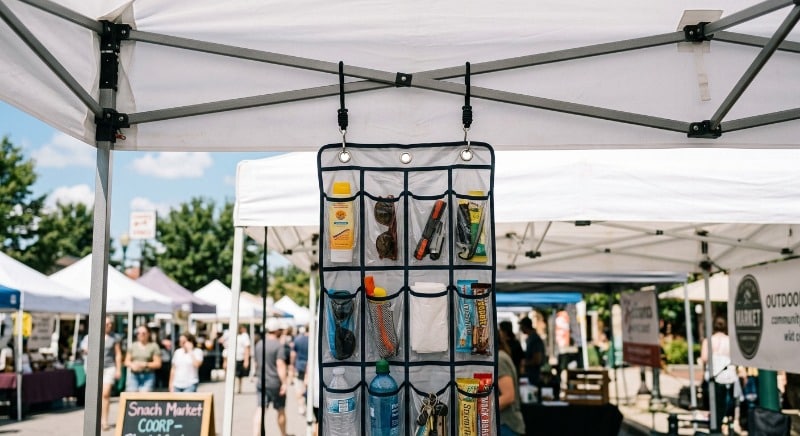 Pop-Up Hanging Organizer For Condiments And Cutlery