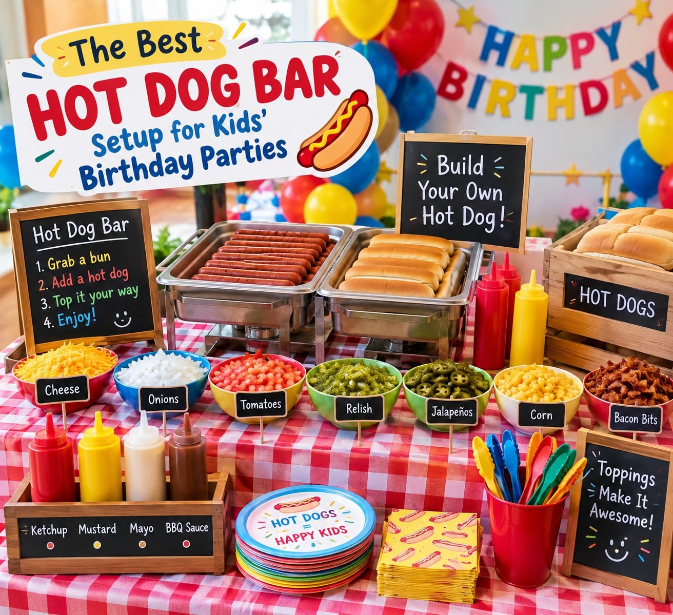The Best Hot Dog Bar Setup For Children’s Party