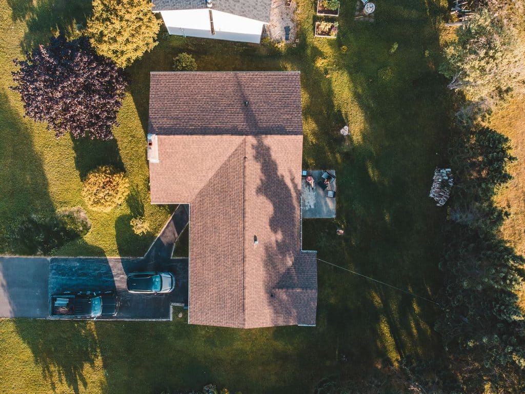 Top View Of A Suburban House